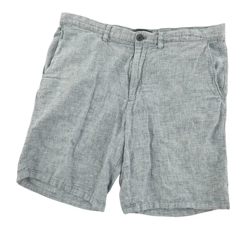 Banana Republic Aiden Shorts Mens 36 Blue Linen Cotton Chino 9